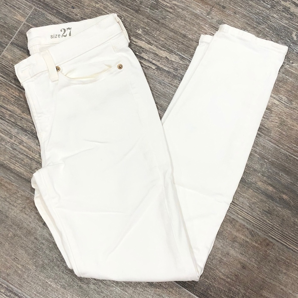 J.Crew Toothpick Skinny Jeans White Stretch Denim